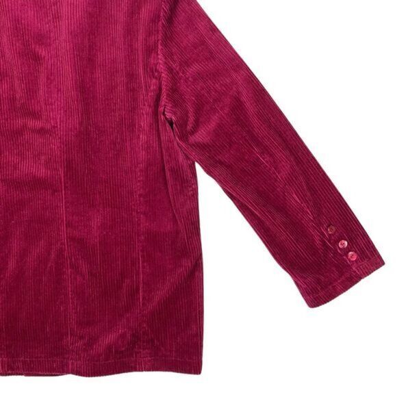 Newport News VTG Corduroy Blazer Womens 10 Burgundy Single Breasted Jacket New - Picture 9 of 16